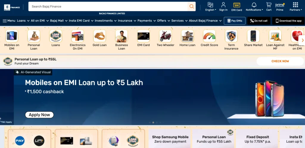 Finance Company in Hyderabad - Bajaj Finance