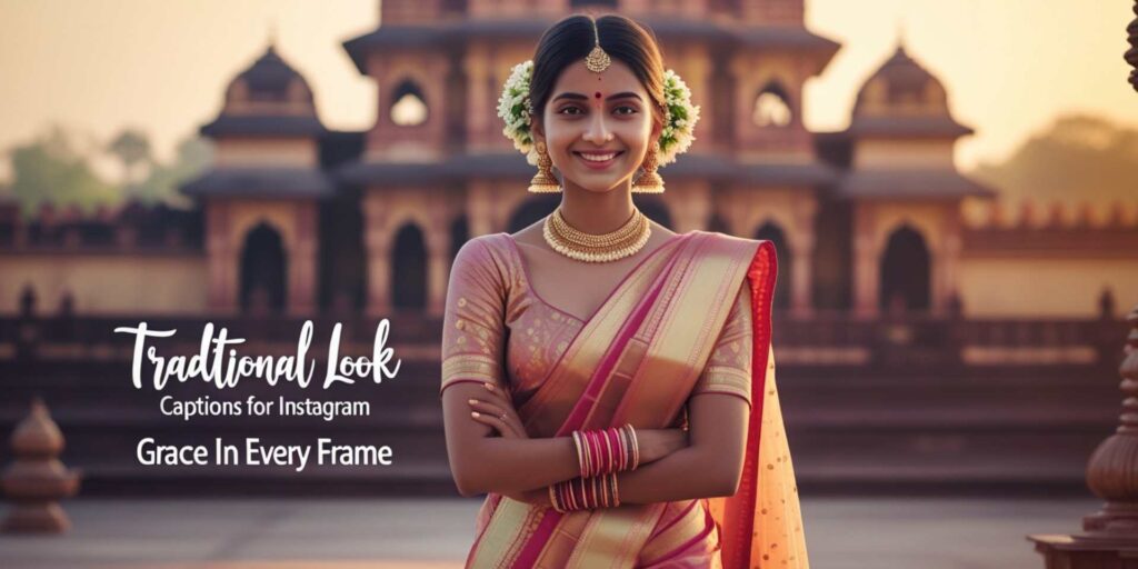Instagram Captions for Traditional Look for Girl