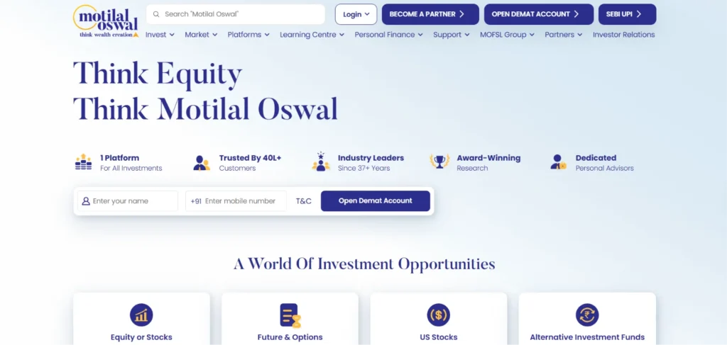 Motilal Oswal Financial Services - Finance Company in Mumbai