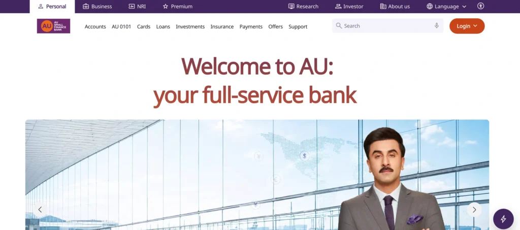 Finance Company in Jaipur - AU Small Finance Bank