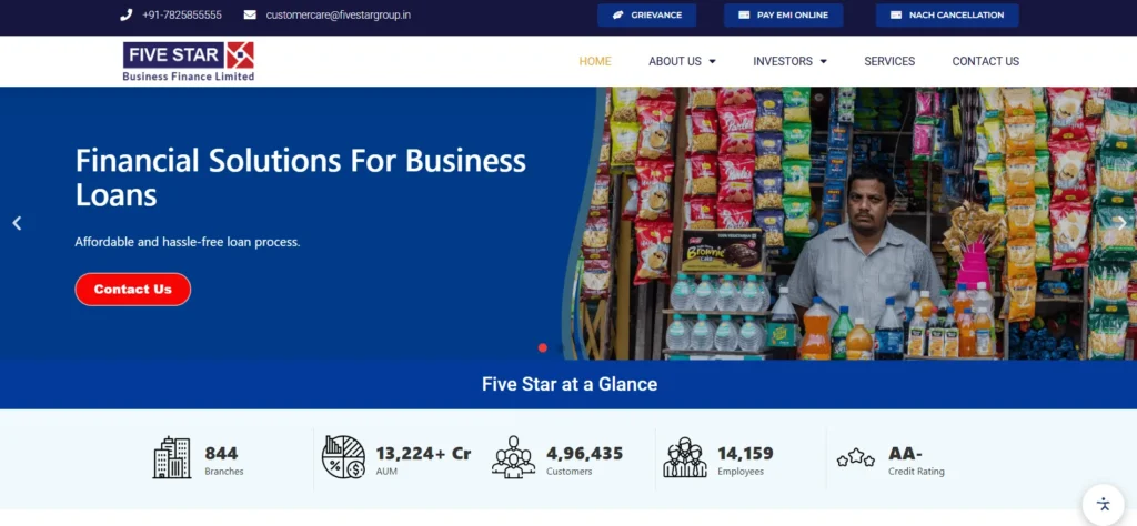  Finance Company in Chennai -Five Star Business Finance Limited