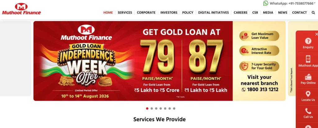 Finance Company in Jaipur - Muthoot Finance Limited
