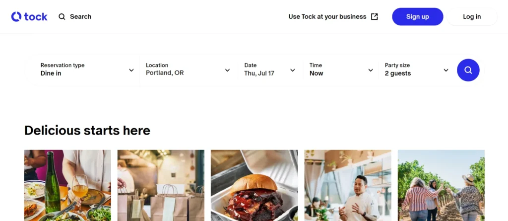 restaurant reservation software - Tock
