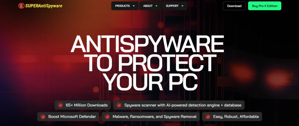 Malware removal tool – SUPERAntiSpyware Professional X
