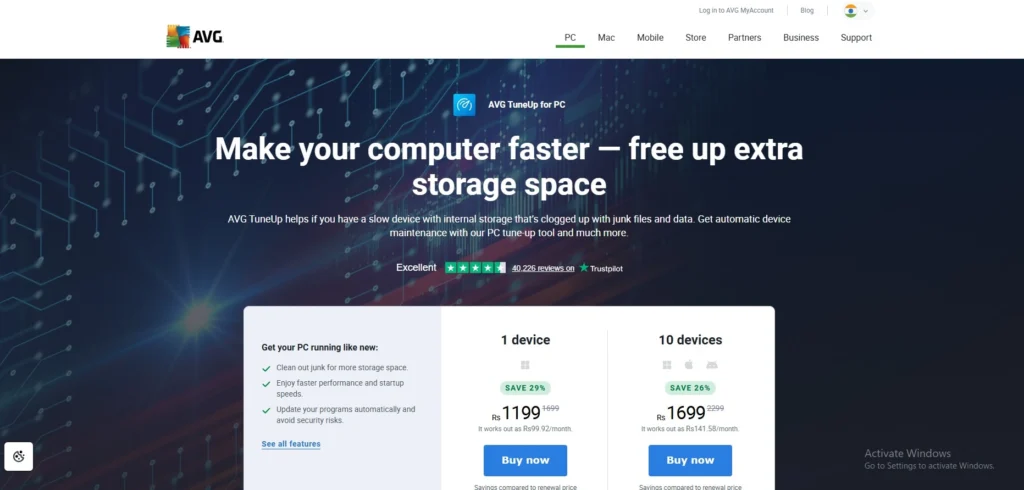 PC Cleaner-AVG Tu‌neUp