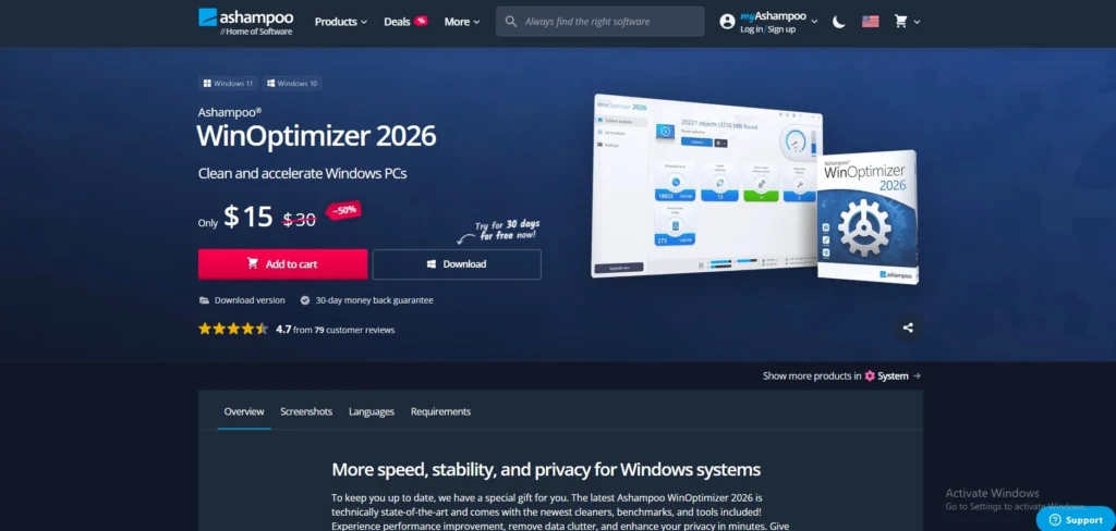 PC Cleaner-As‌hampo​o‌ WinOptimizer