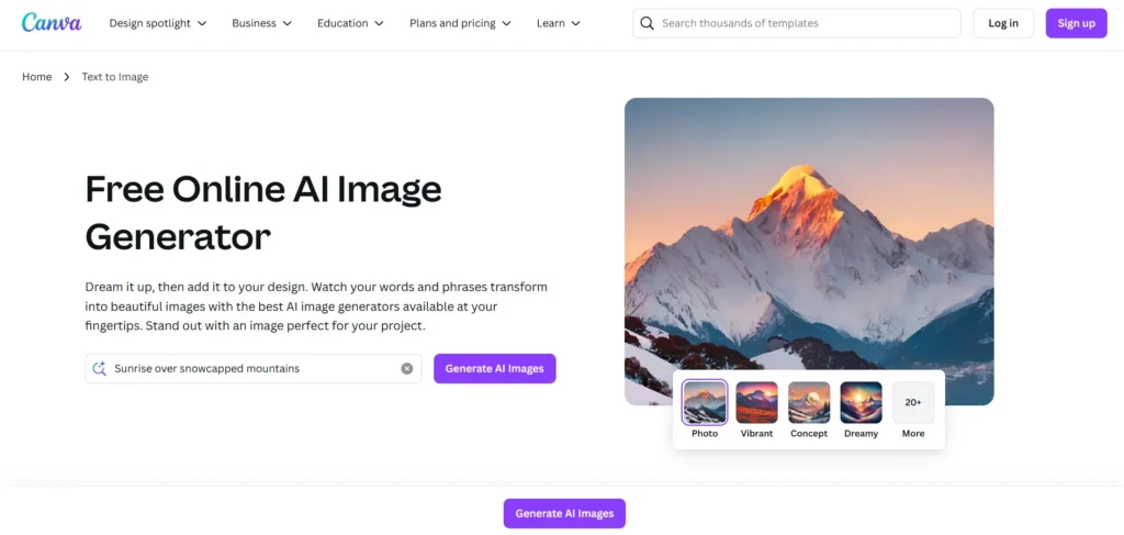 ai image generator - Canva AI