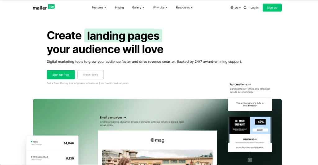 MailerLite-Email Marketing Platforms for Nonprofits