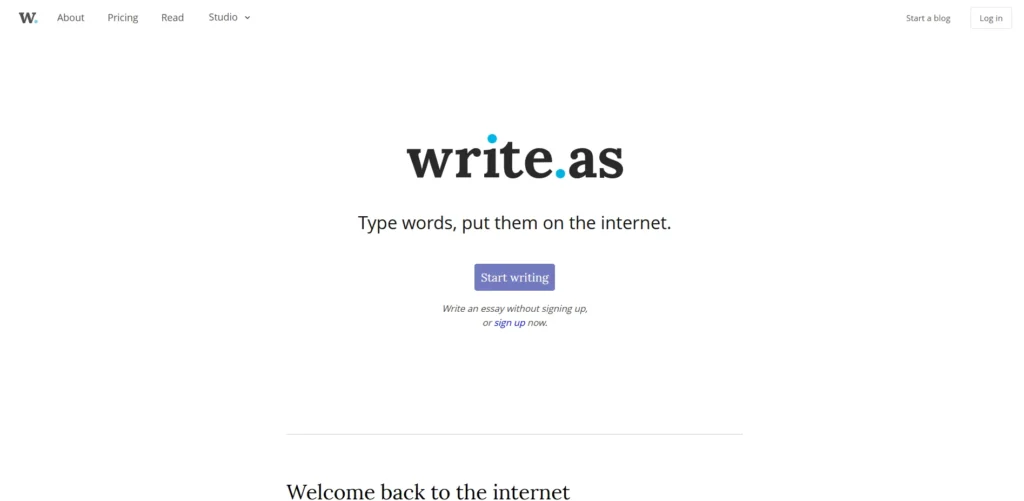 Best Blogging Platform - Write.as