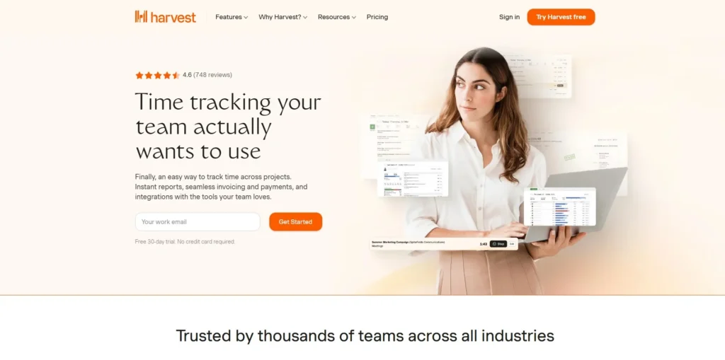 Harvest-Invoicing Apps for Small Businesses