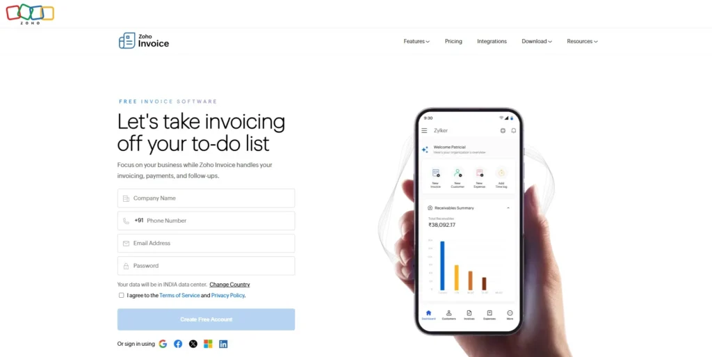 Zoho Invoice-Invoicing software for Small Businesses