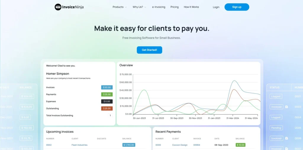 Invoice Ninja-Invoicing Apps for Small Businesses