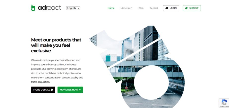 AdReact - alternatives of Google Adsense