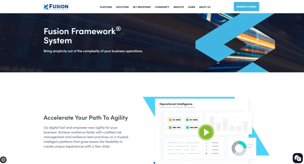 Fusion Framework System-Risk Management Software