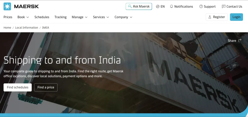 Shipping Company in Mumbai-maersk line