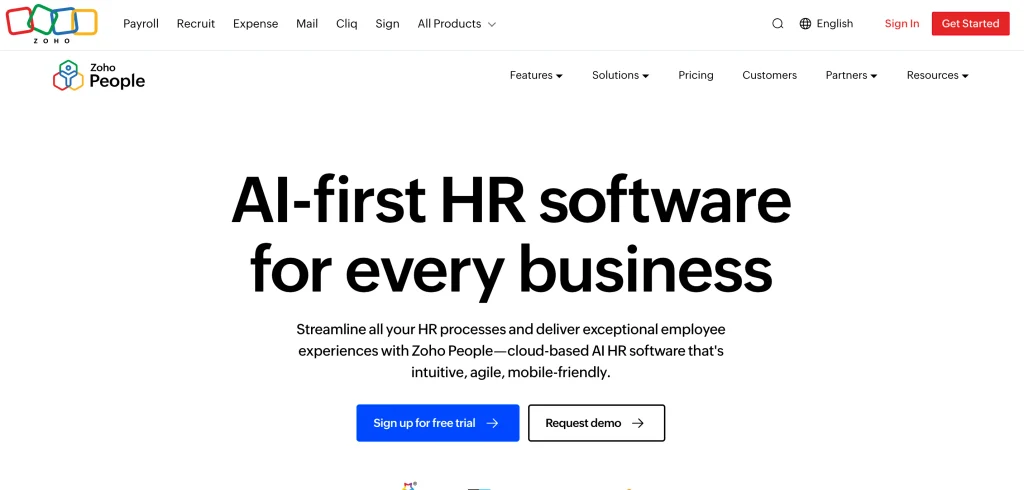 attendance tracking software - Zoho People