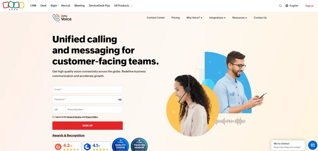 Call Center Software- Zoho Voice