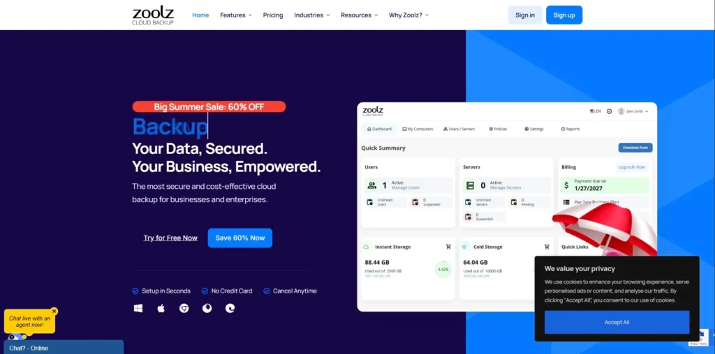 Zoolz Cloud Backup-Cloud Backup Services