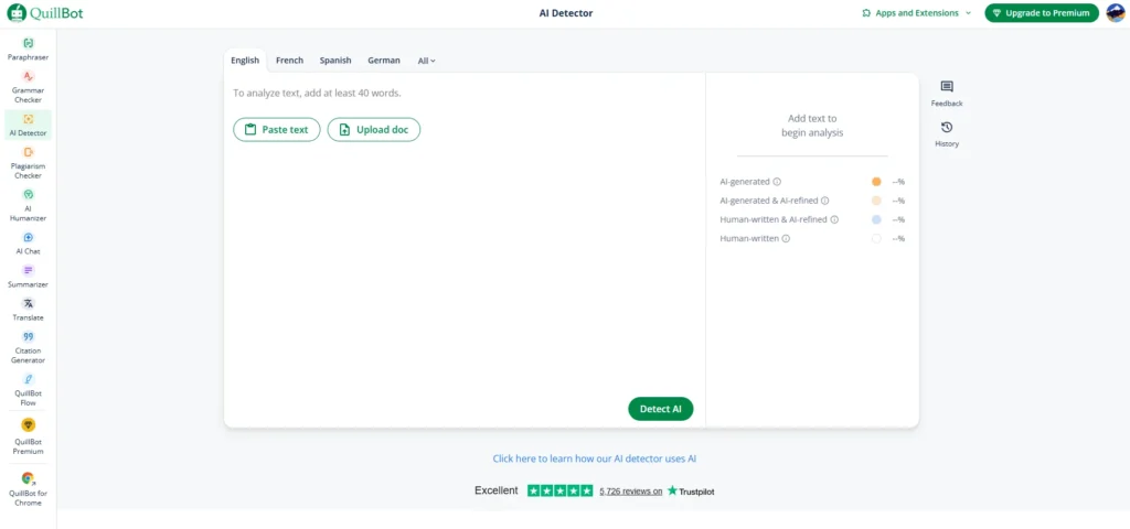 AI Content Detector - QuillBot AI Detector