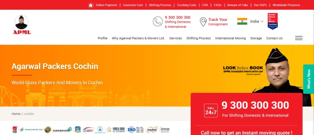 Agarwal Packers and Movers Kochi - Logistics Companies in Kochi