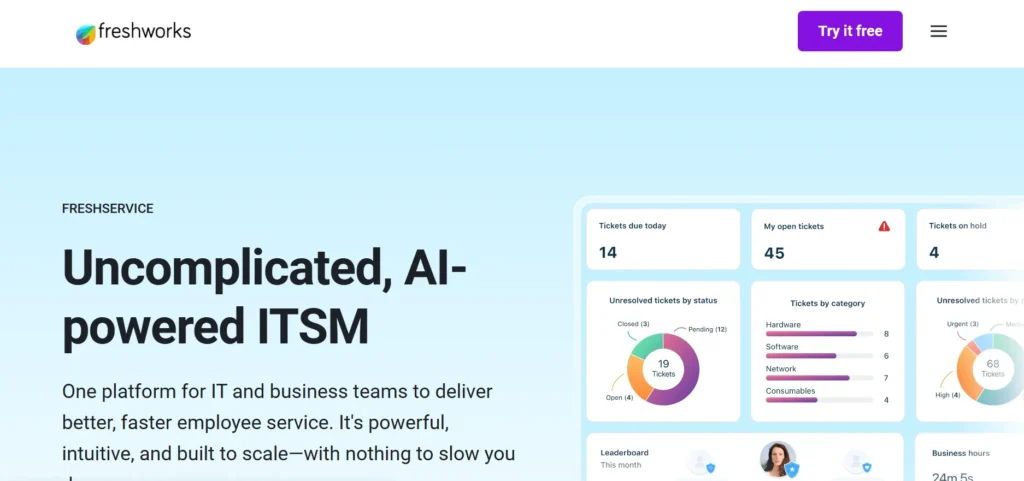 Best Asset Tracking Software: Freshservice