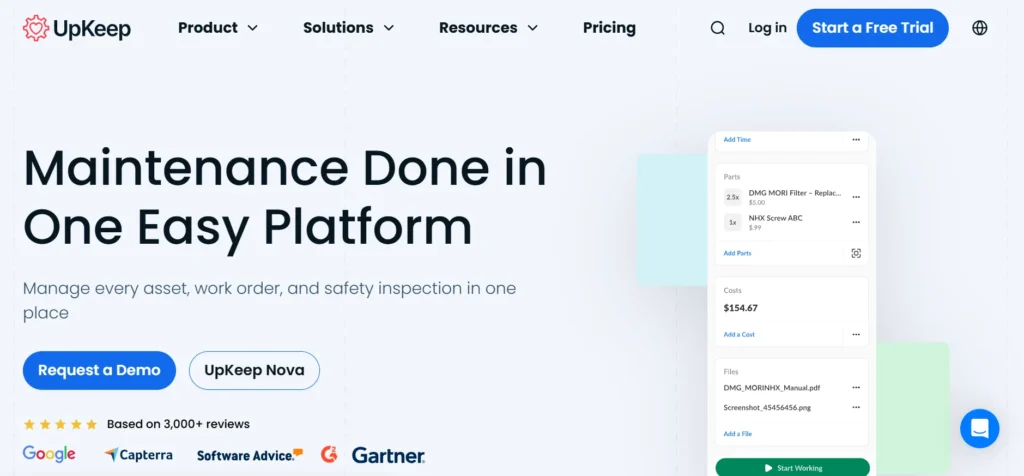Best Asset Tracking Software: UpKeep