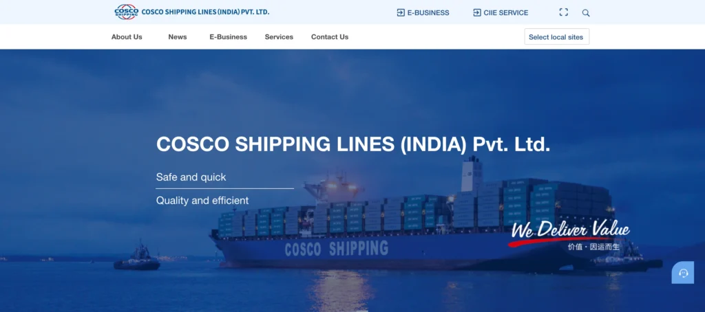 Shipping Company in Chennai - COSCO Shi‍pping Li‌nes