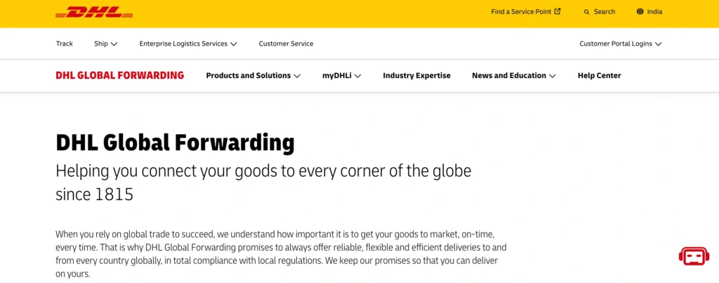 Shipping Company in Chennai - DHL Global Forwarding