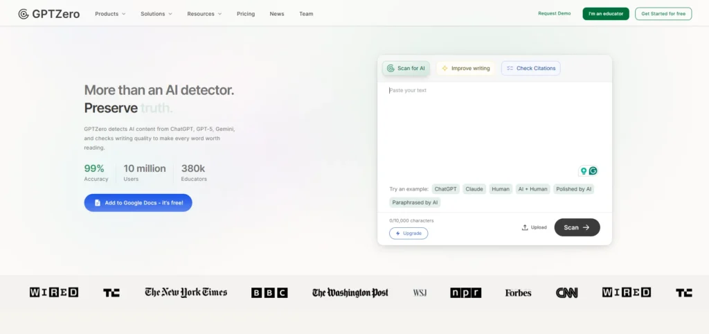 AI Content Detectors- GPTZero‌