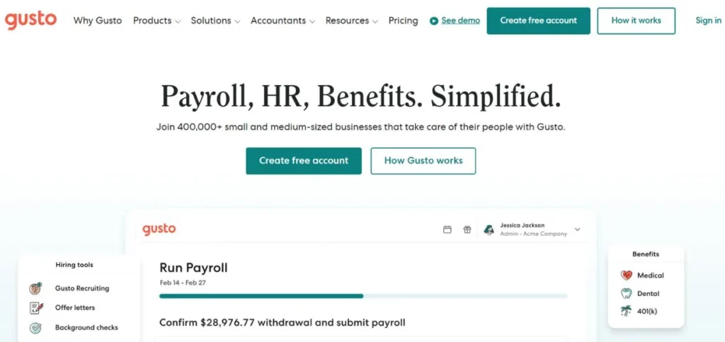 Gusto- Employee Management Tools