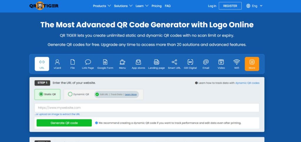 QR Tiger - Link QR Code Generators
