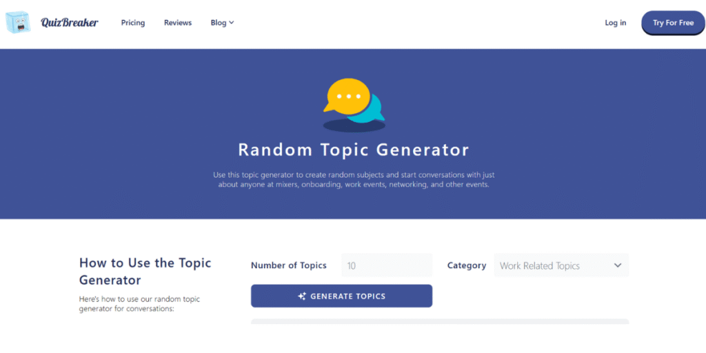 Random Topic Generator