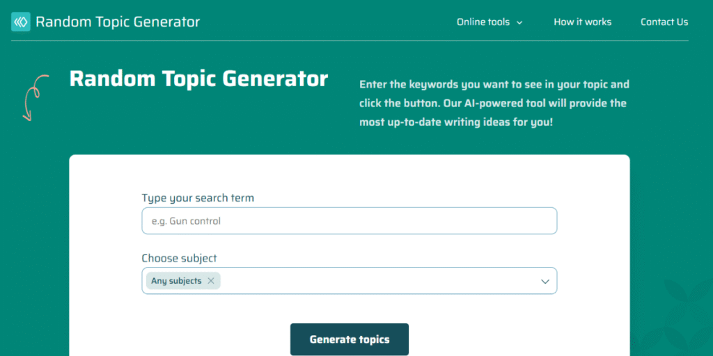 Random Topic Generator