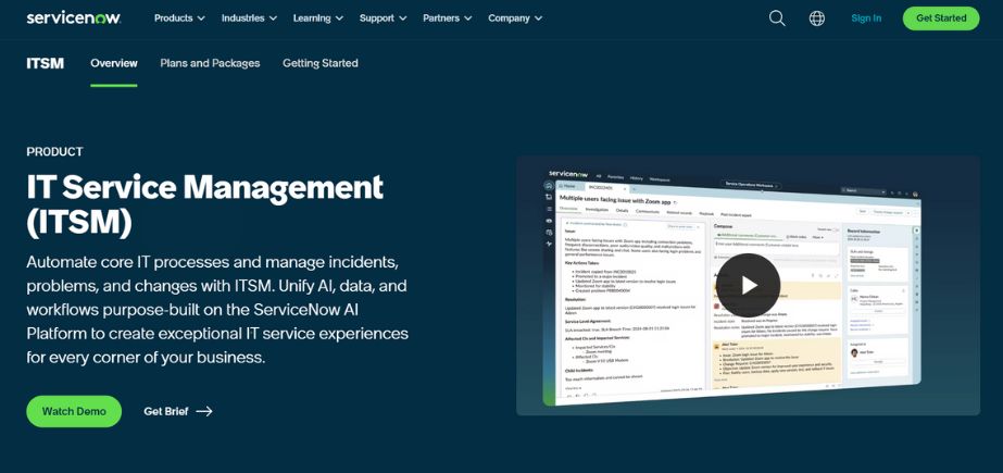 ServiceNow ITSM - Employee Record Management Software