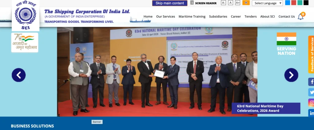 Shipping Companies in Chennai - Shipping Corporation of India (S​CI)