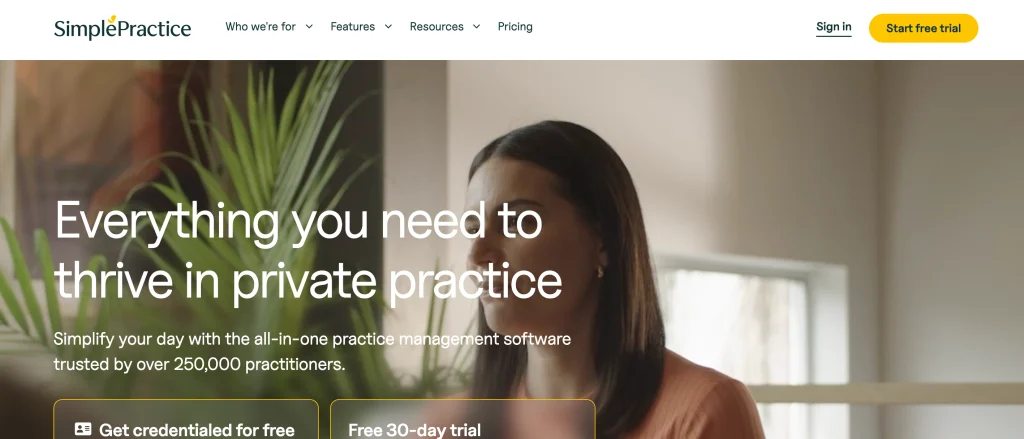 healthcare management software - SimplePractice