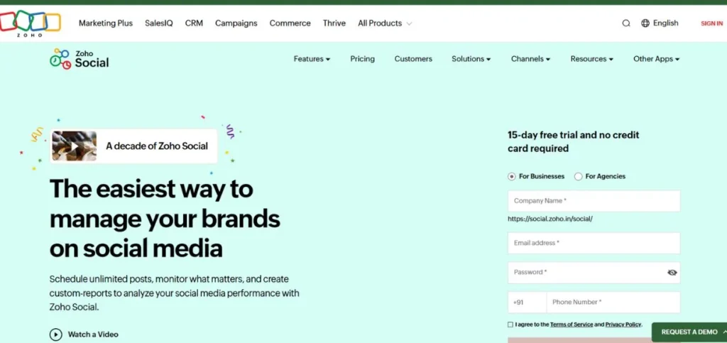 Zoho Social - LinkedIn Marketing Tools
