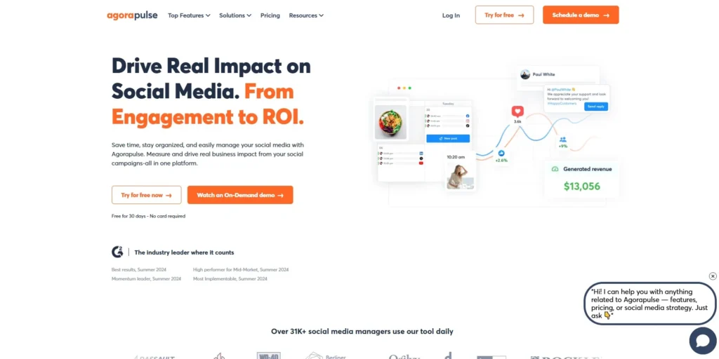 Agorapulse-social media customer service tools