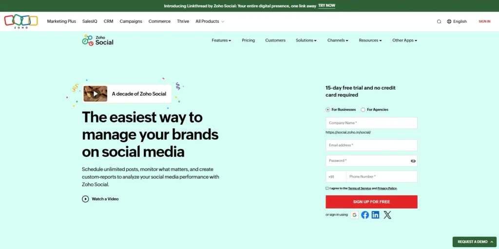 Zoho Social-social media customer service tools