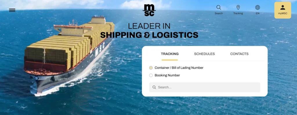 Shipping Company in Chennai - ‍MSC (Mediterranean Shipping Company)