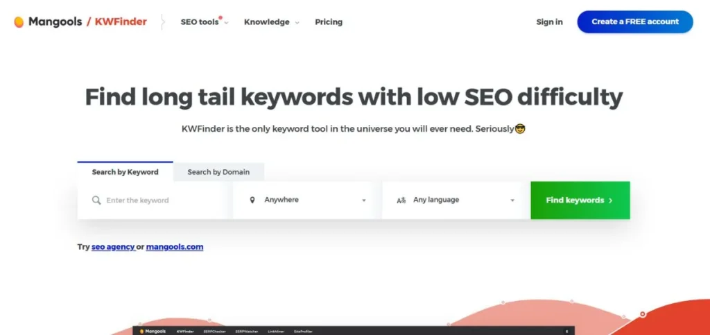 KWFinder - Keyword Research Tools