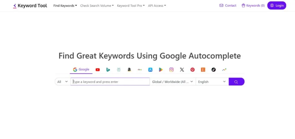 KeywordTool.io - Keyword Research Tools