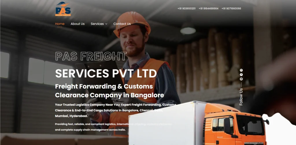 Shipping Company in Bangalore-   PAS F‌reight S⁠ervices Pvt L⁠td
