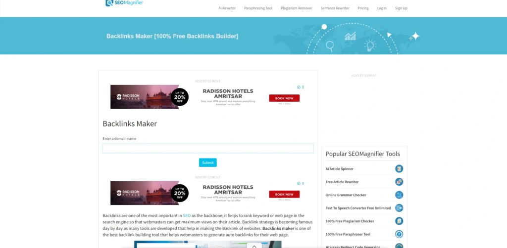 YouTube Backlink Generator Tool-SEO Magnifier