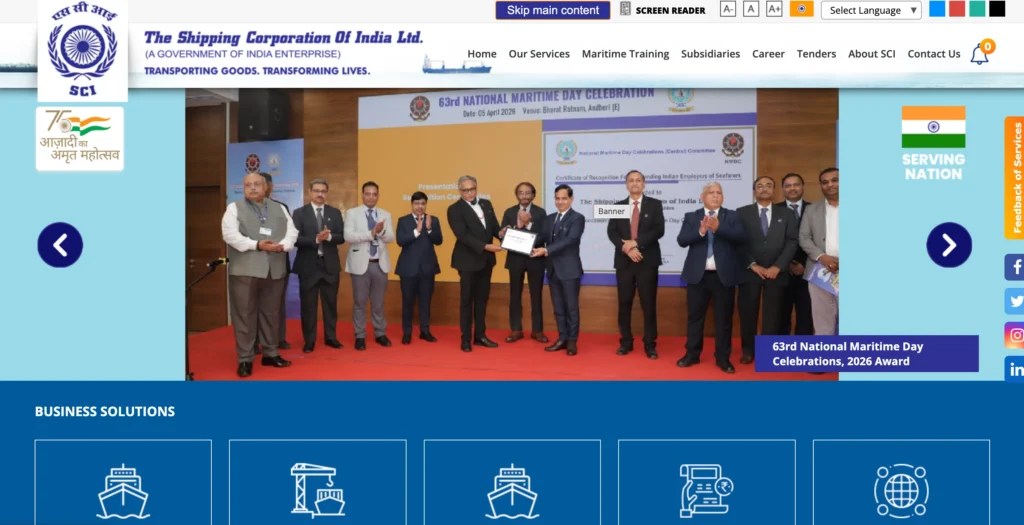 Shipping Company in Delhi - Shi‌pping Corporation‍ of‌ In⁠di‌a L​td (SCI)