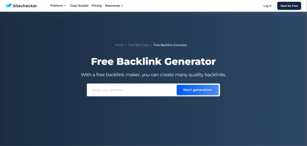 YouTube Backlink Generator Tool-Sitechecker