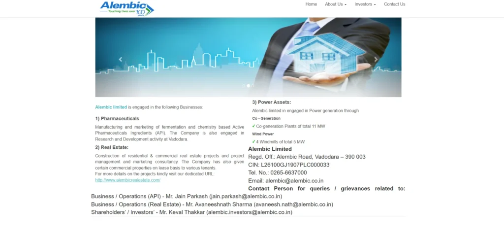 Manufacturing companies in Vadodara-Alembic Limited