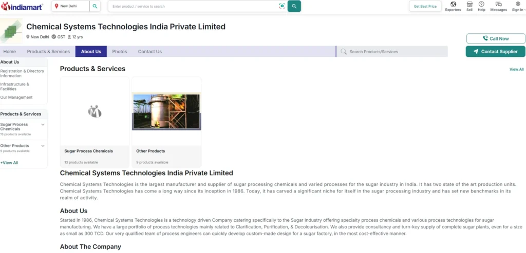 Manufacturing companies in Vadodara-Chemical Systems & Technologies India Ltd. (CSCPL)