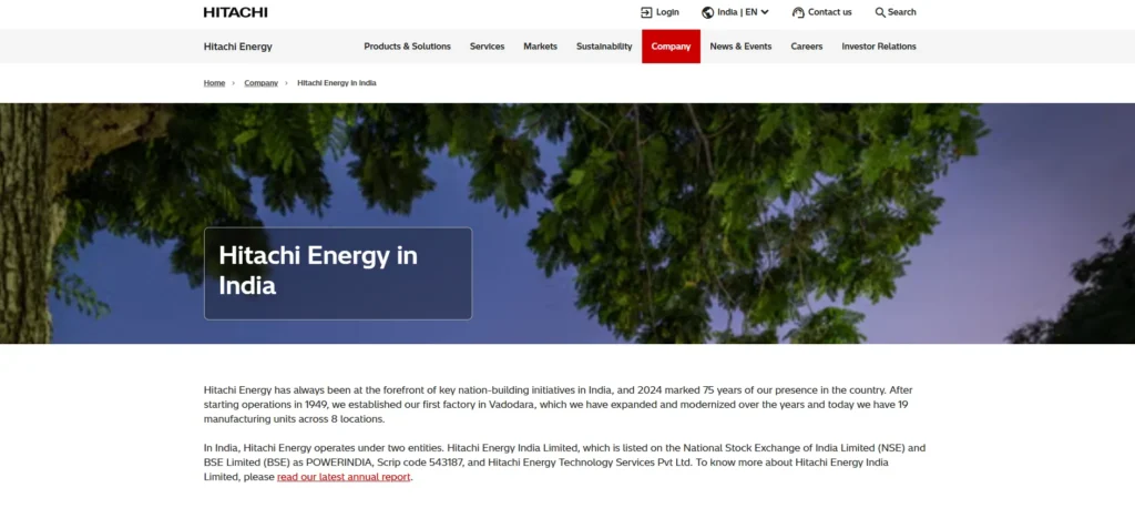 Manufacturing companies in Vadodara - Hitachi Energy India Limited