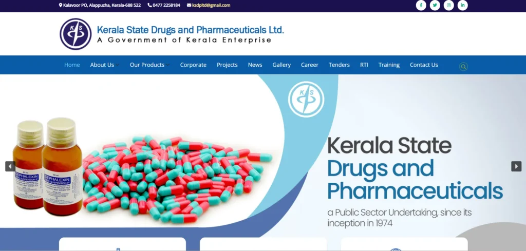  Manufacturing Company in Kerala -Ker​ala State Dr⁠ugs & Pharma‌ceuticals (KSDP)